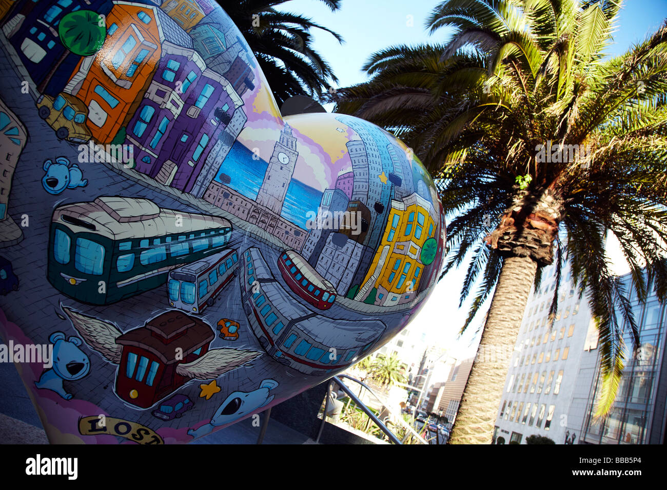 Herz-Skulptur, Union Square Park, San Francisco Stockfoto