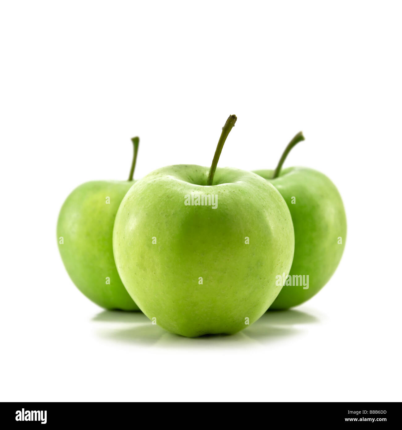 drei Apple isoliert auf weiss Stockfoto