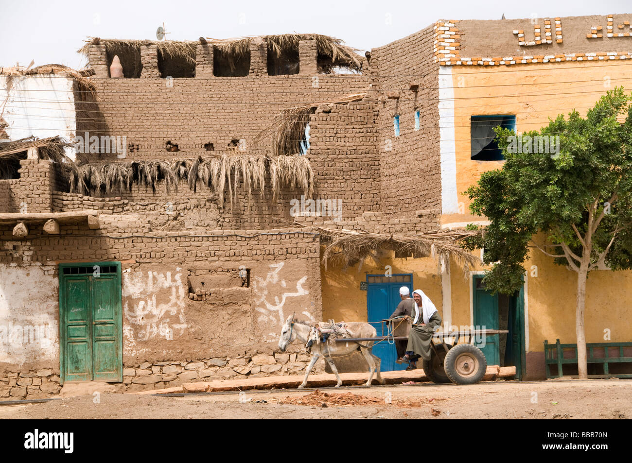 Ägypten Bauernhof Landwirtschaft Feld alte Bauerndorf auf dem Nil Fluß in der Nähe von Asyut Stockfoto