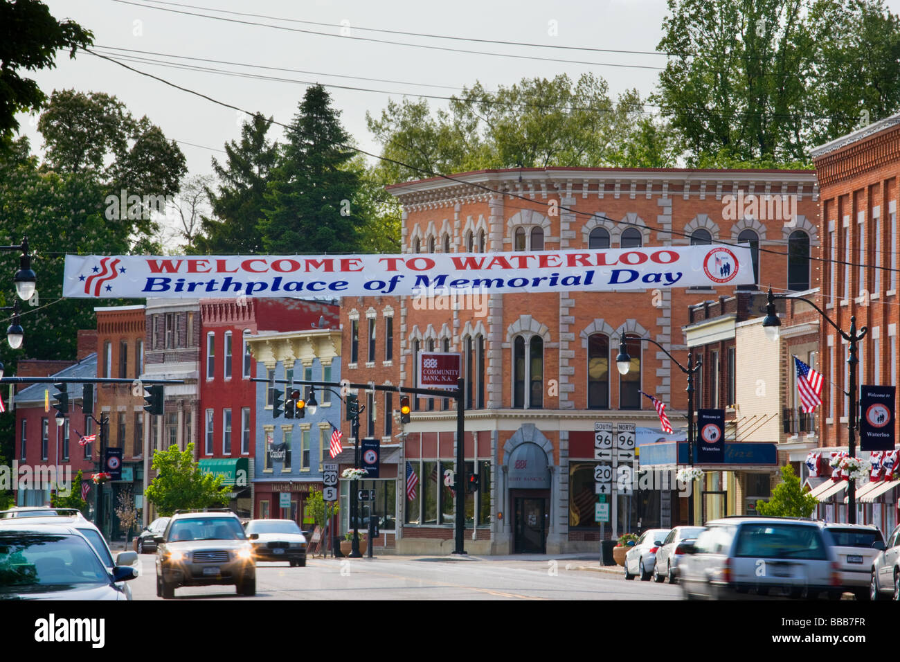 Waterloo New York Seneca County Finger Lakes Region ist offizielle Geburtsort des Memorial Day Stockfoto