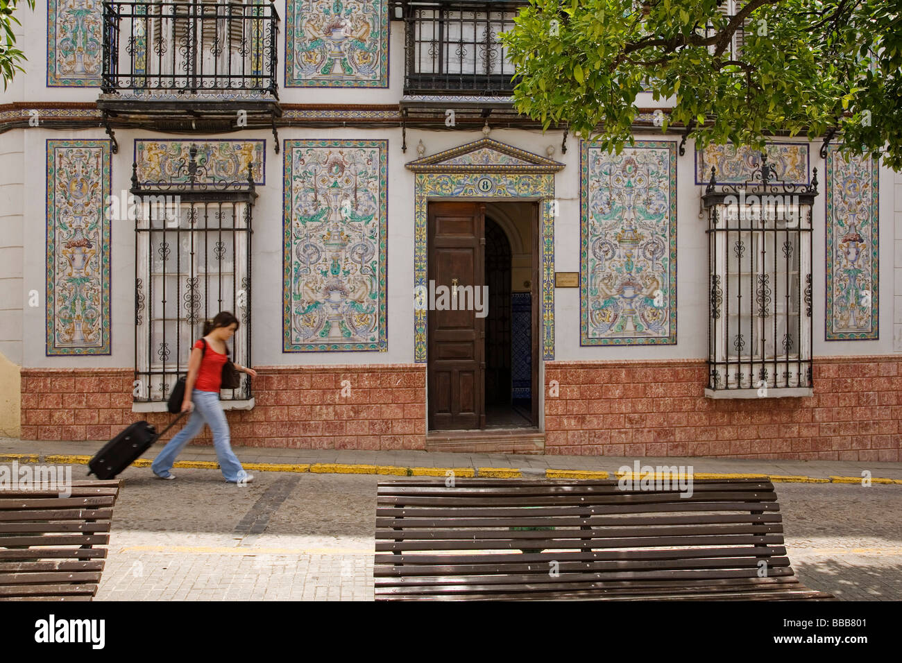 Typisches Haus in das weiße Dorf Ubrique Sierra de Cadiz Andalusien Spanien Stockfoto