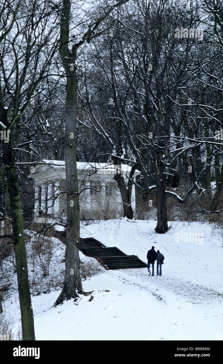 Polen Warschauer Lazienki-Bad-Park im winter Stockfoto