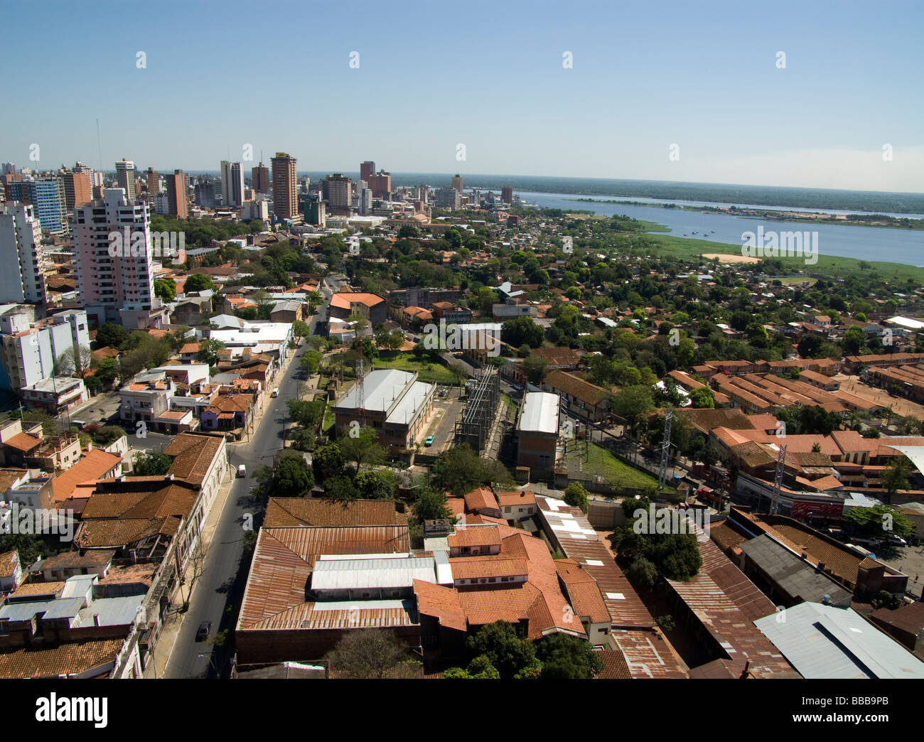 Paraguay.Asunción Stadt. Die Bucht von Asunción und des Río Paraguay. Stockfoto