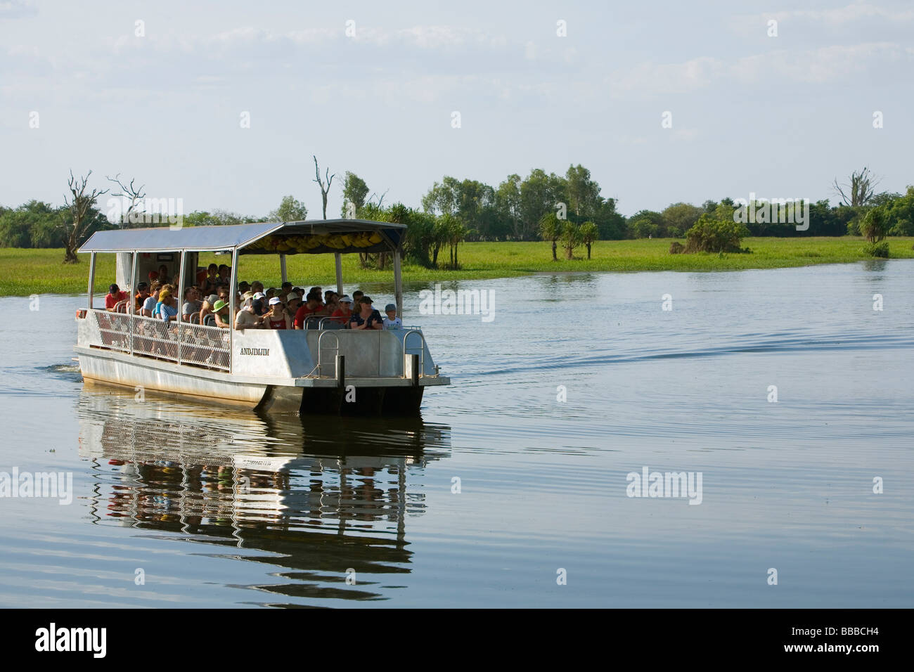 Wildlife cruise in die gelbe Wasser Feuchtgebiete.  Cooinda, Kakadu-Nationalpark, Northern Territory, Australien Stockfoto