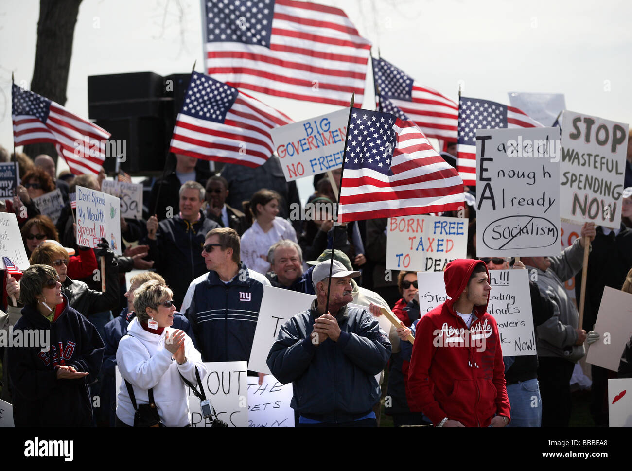 "Tea Party" Besteuerung in New Haven Connecticut USA protestieren Stockfoto