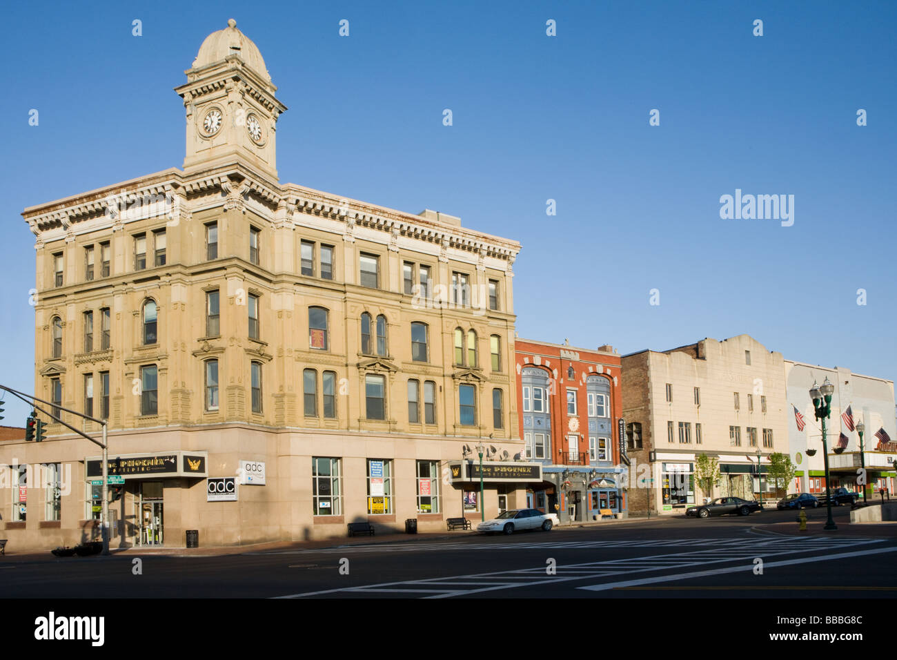 Beeindruckende Architektur Phoenix Gebäude Auburn New York Cayuga County Region der Finger Lakes Stockfoto