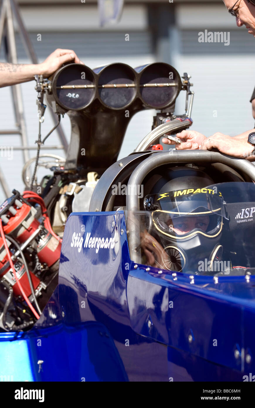 Das Main Event, FIA European Drag Racing auf dem Santa Pod Raceway, Wellingborough, UK Stockfoto