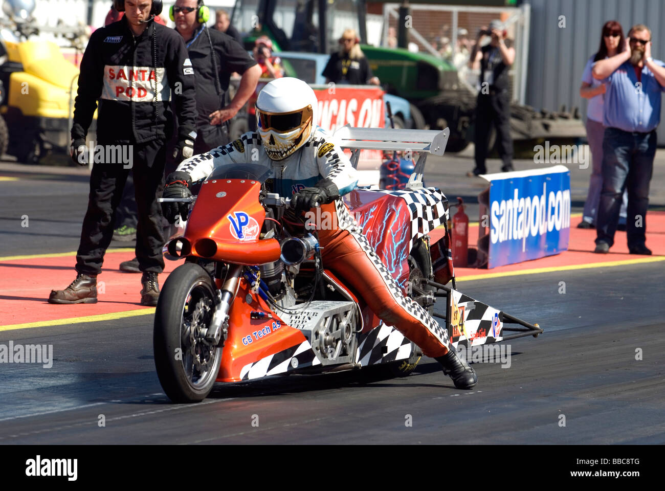 Das Main Event, FIA European Drag Racing auf dem Santa Pod Raceway, Wellingborough, UK Stockfoto