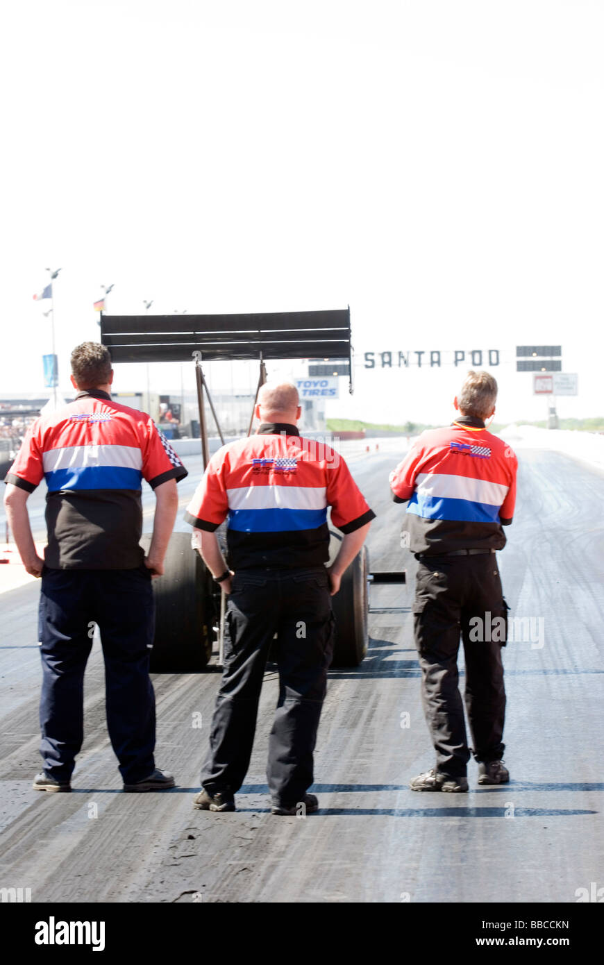 Das Main Event, FIA European Drag Racing auf dem Santa Pod Raceway, Wellingborough, UK Stockfoto