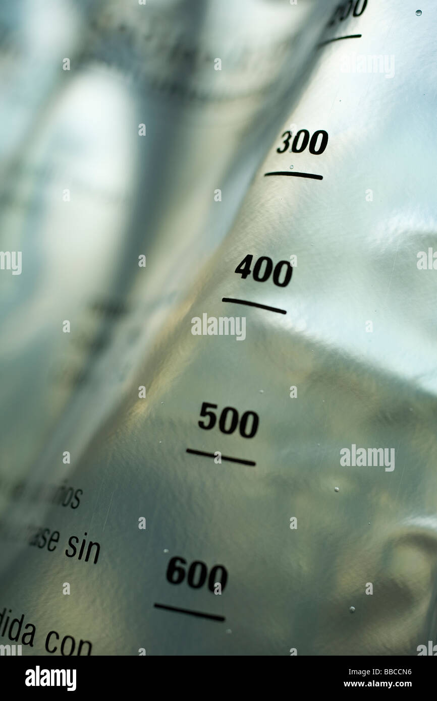 Serum-Tasche, Bolsa de suero Stockfoto