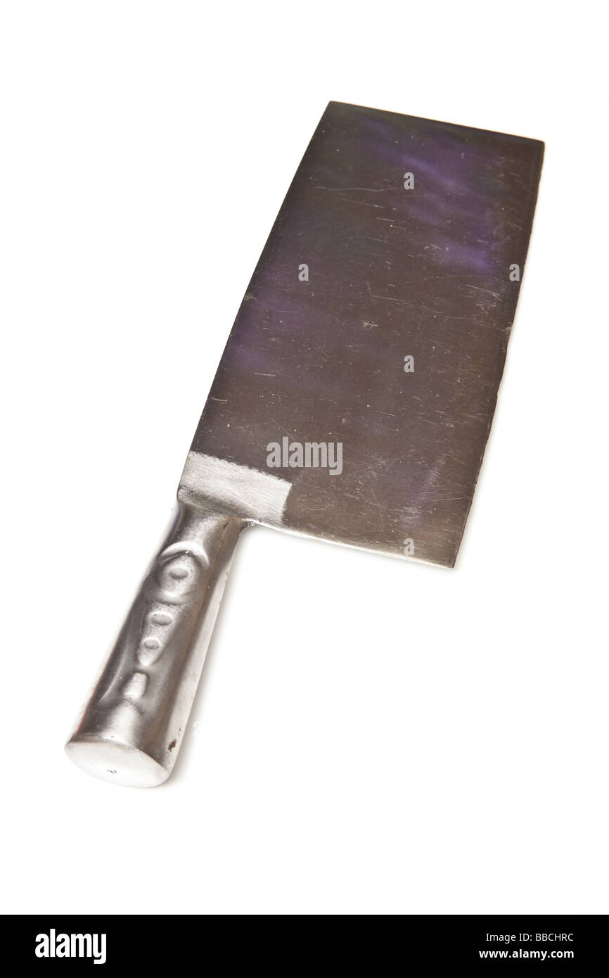 Metzger Messer isoliert auf einem weißen Studio-Hintergrund Stockfoto