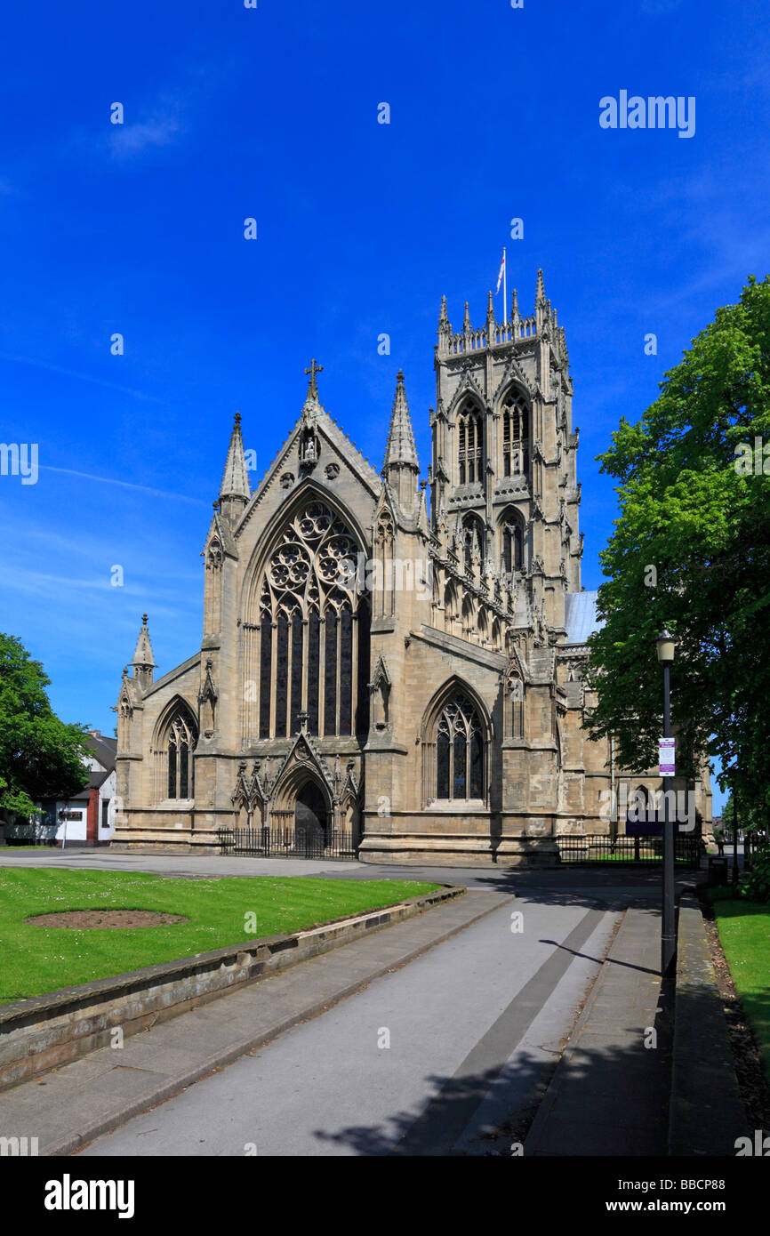 Südseite des Münster St. Georg, Doncaster, South Yorkshire, England, UK. Stockfoto