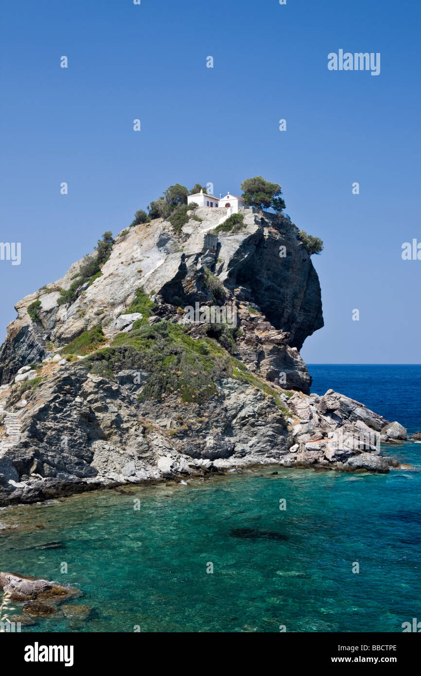Kloster Agios Ioannis Ort für Mamma Mia Film Skopelos Insel griechische Inseln Stockfoto