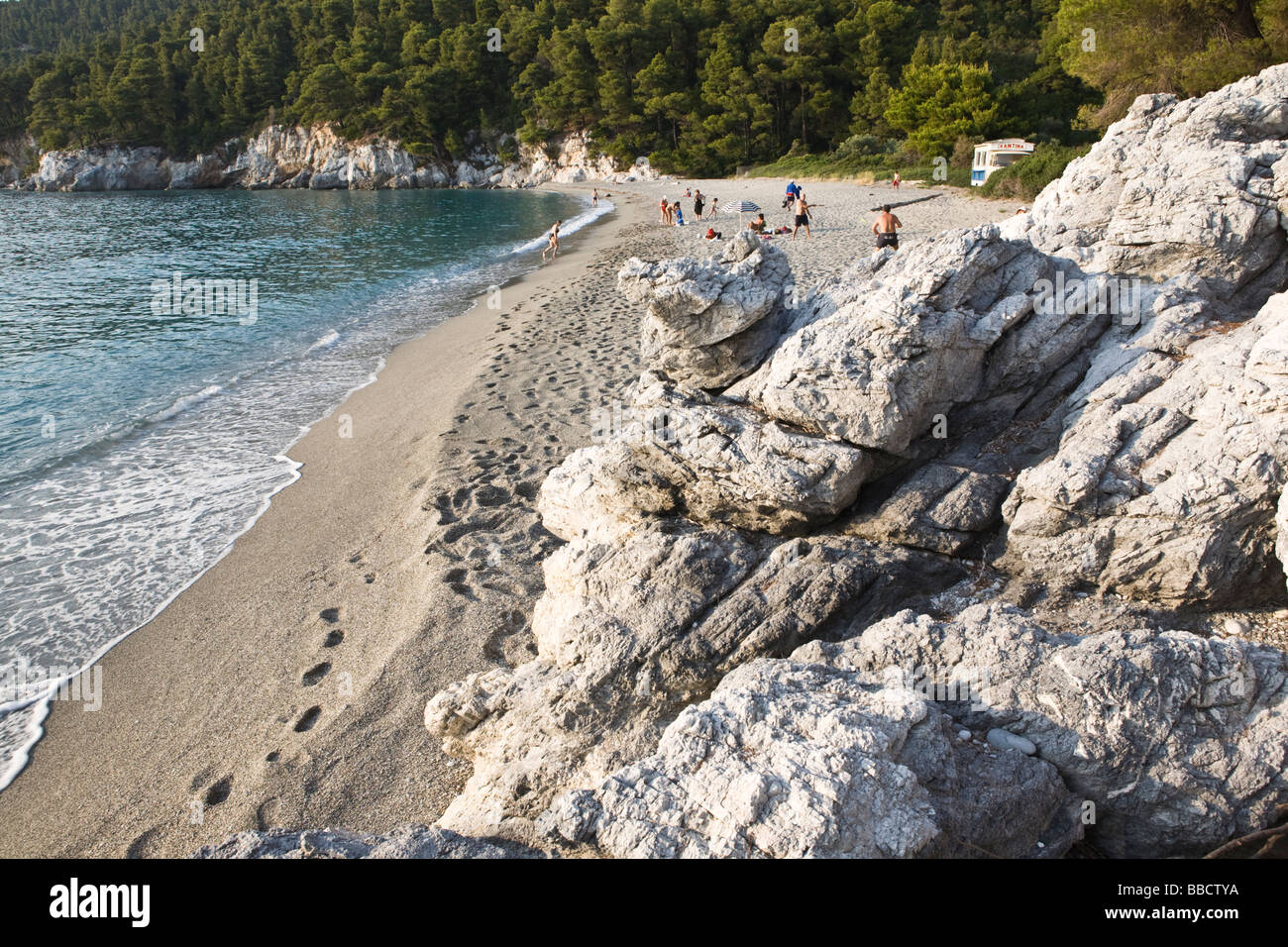 Kastani Strandlage für Mamma Mia Film Skopelos Insel griechische Inseln der Sporaden Griechenland Stockfoto