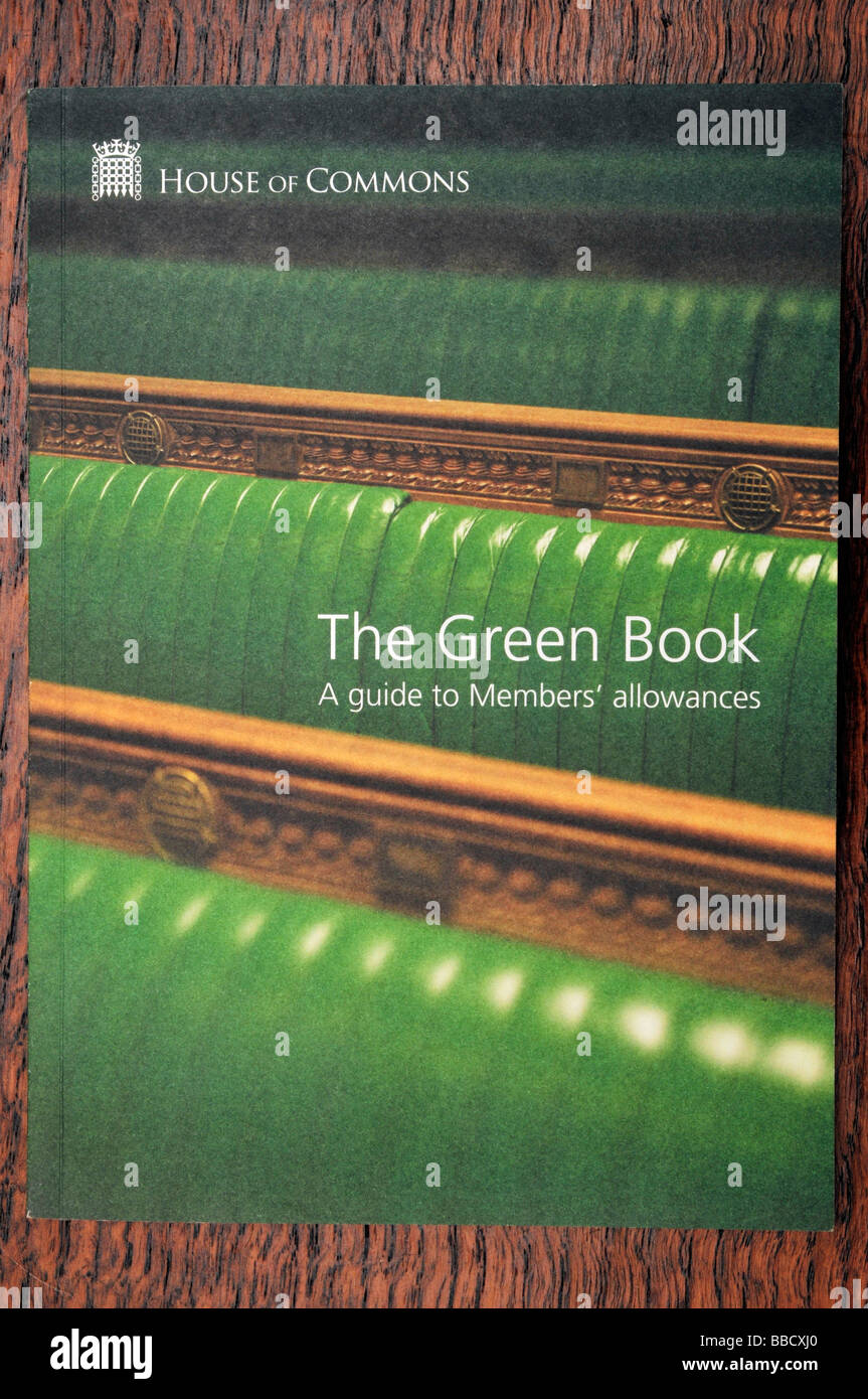 House Of Commons The Green Book A Guide zu Mitglieder-Zertifikaten Stockfoto