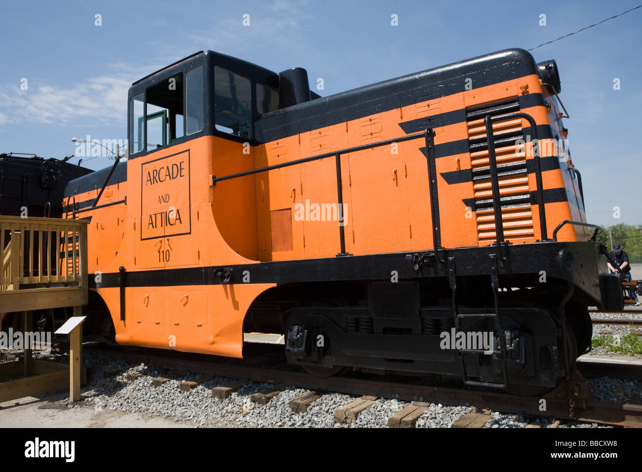 Frühe Diesellok angezeigt bei Arcade und Attika Railroad westlichen New York Wyoming County Stockfoto