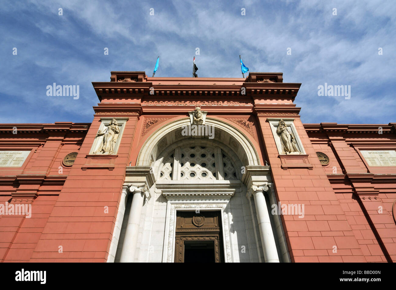 Haupteingang zum Museum für ägyptische Altertümer in Kairo Ägypten Stockfoto