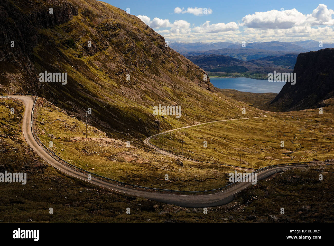 Gebirgspass in Applecross, Schottland Stockfoto