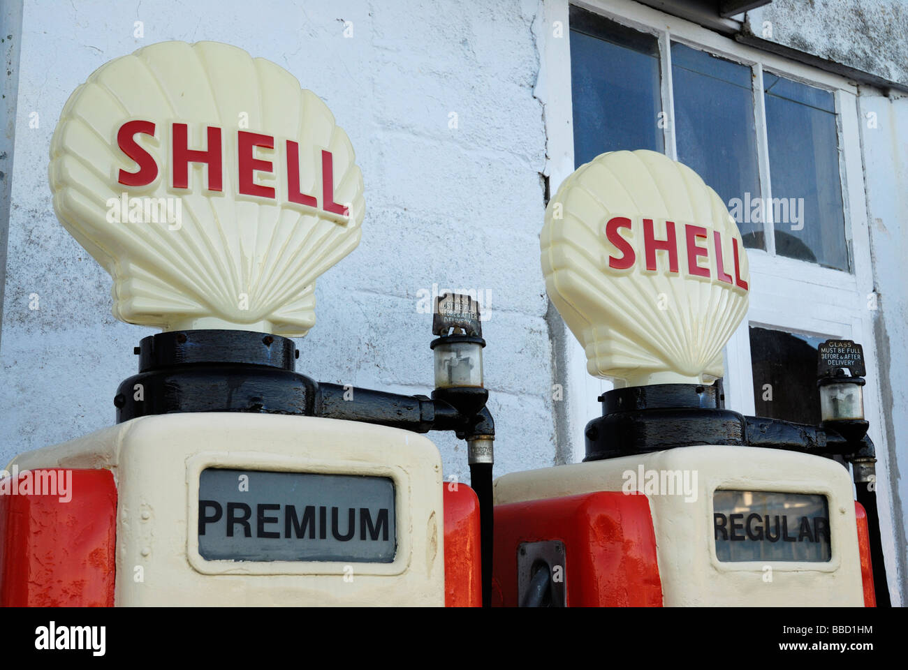 Alten Shell-Tankstellen Stockfoto