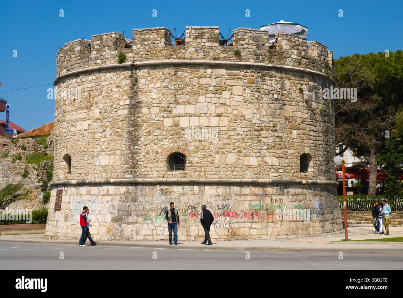 Byzantinische Stadtmauern in Durres Albanien Europa Stockfoto