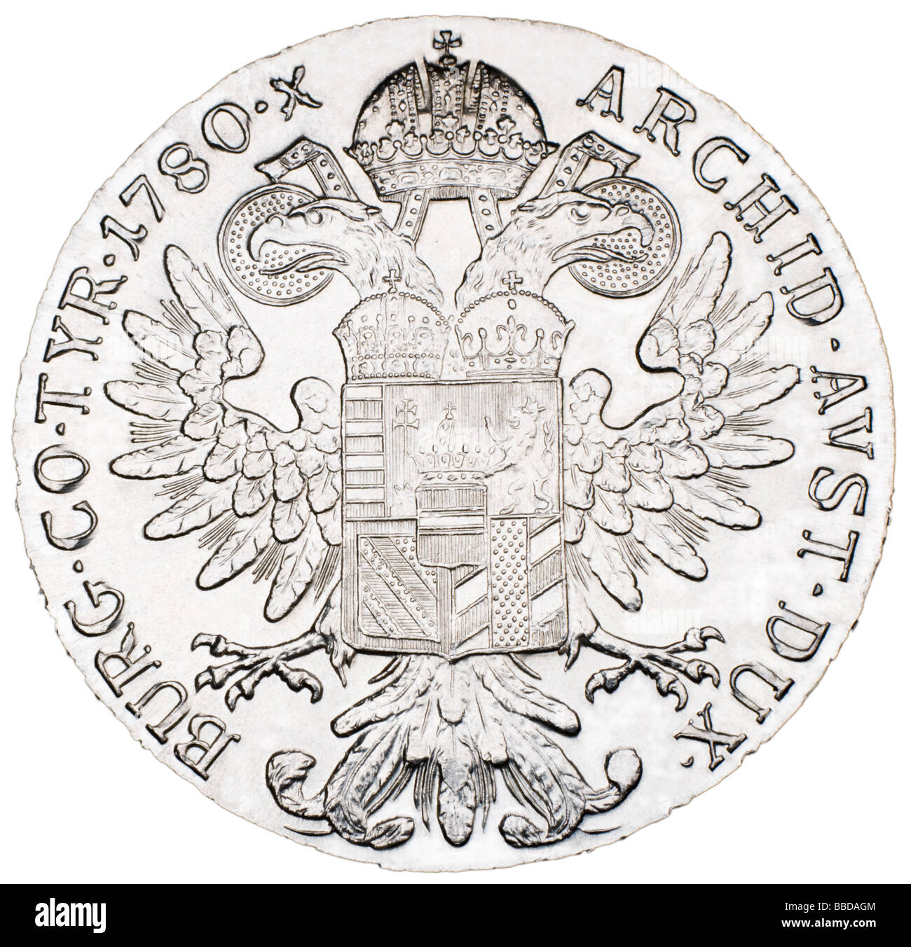 Maria Theresa Silber Thaler - österreichische Münze, die weltweit als akzeptabel Währung verwendet Stockfoto