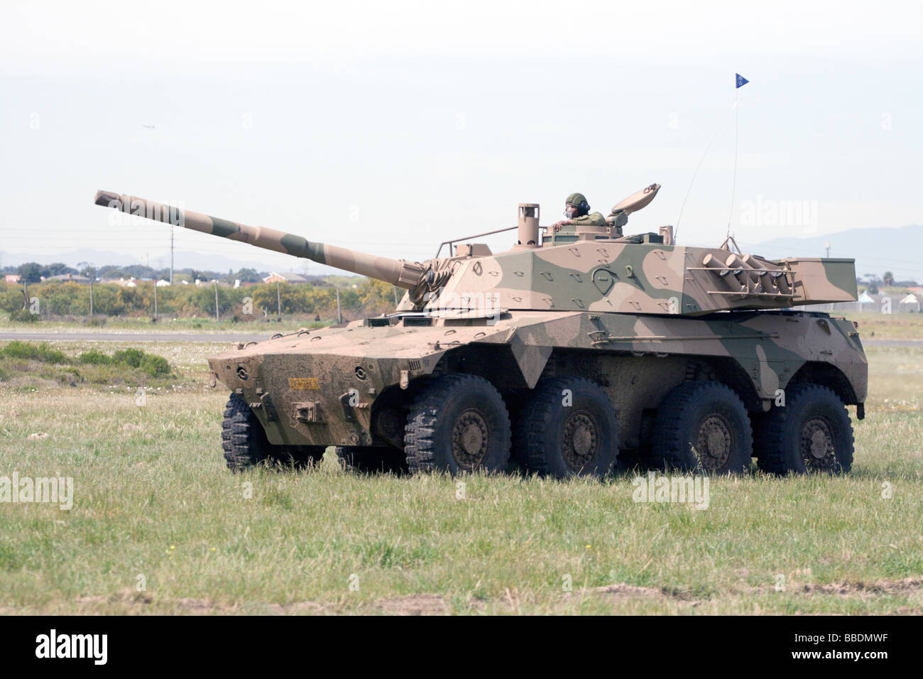 Ein Rooikat Armoured Fighting Vehicle für die südafrikanischen South African National Defence Force. Stockfoto