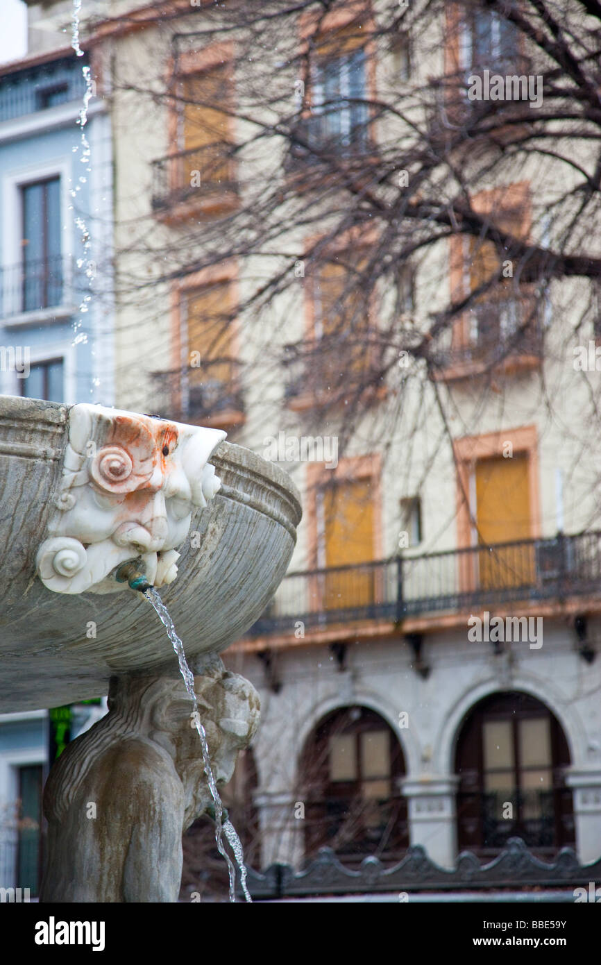 Brunnen der Riesen Plaza Bib-Rambla in Granada Spanien Stockfoto