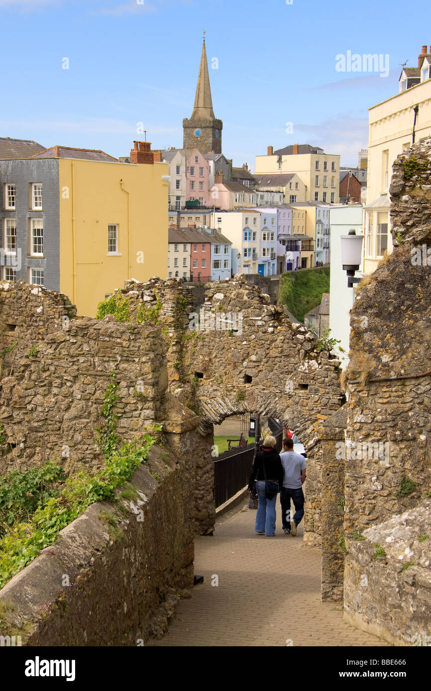 Tenby Fußweg Pembrokeshire Stockfoto