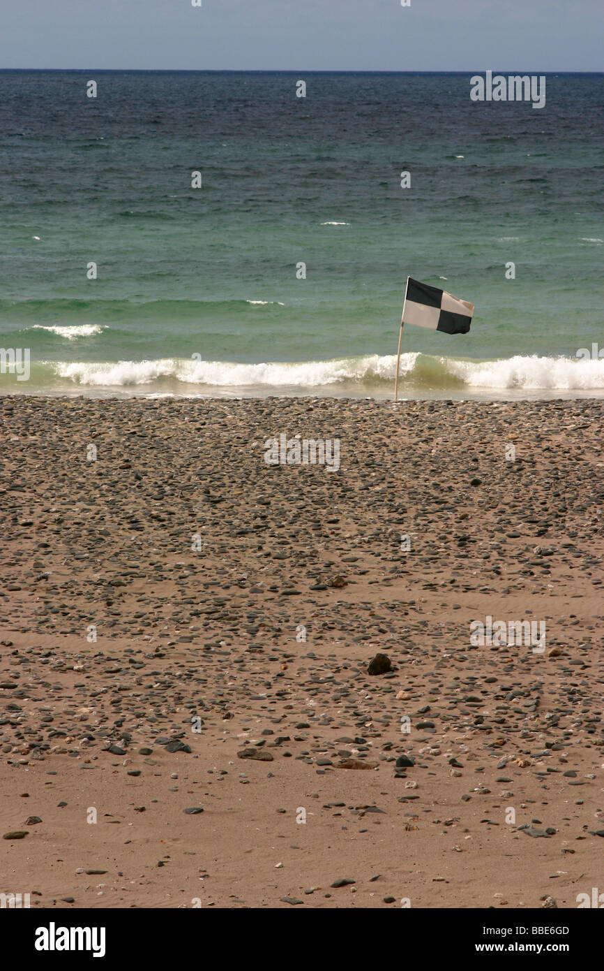 Sicherheit-Beflaggung Gwithian Strand Cornwall UK Stockfoto