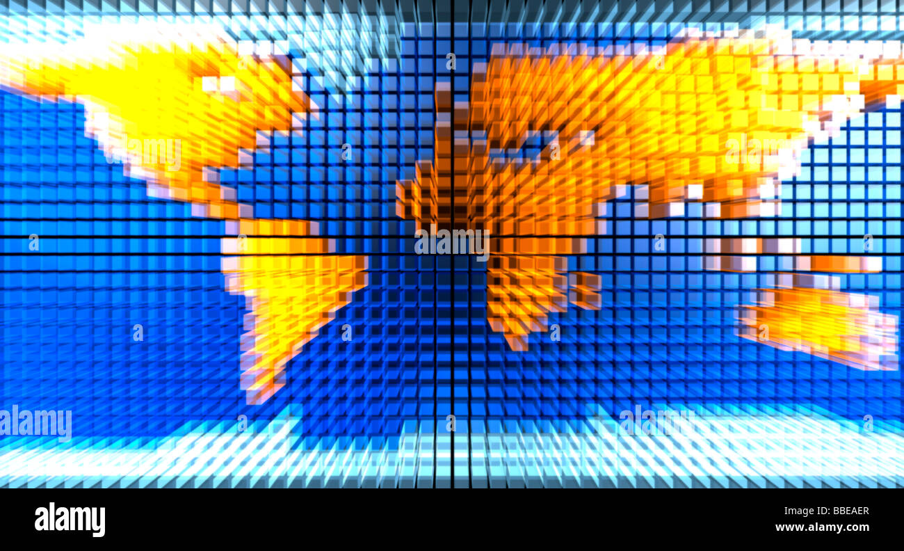 Digitalen Weltkarte Stockfoto