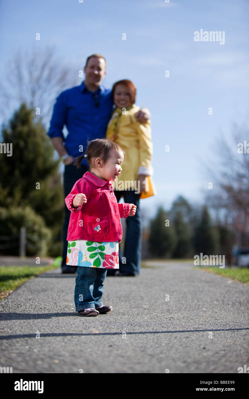 Familie im Park, Bethesda, Maryland, USA Stockfoto