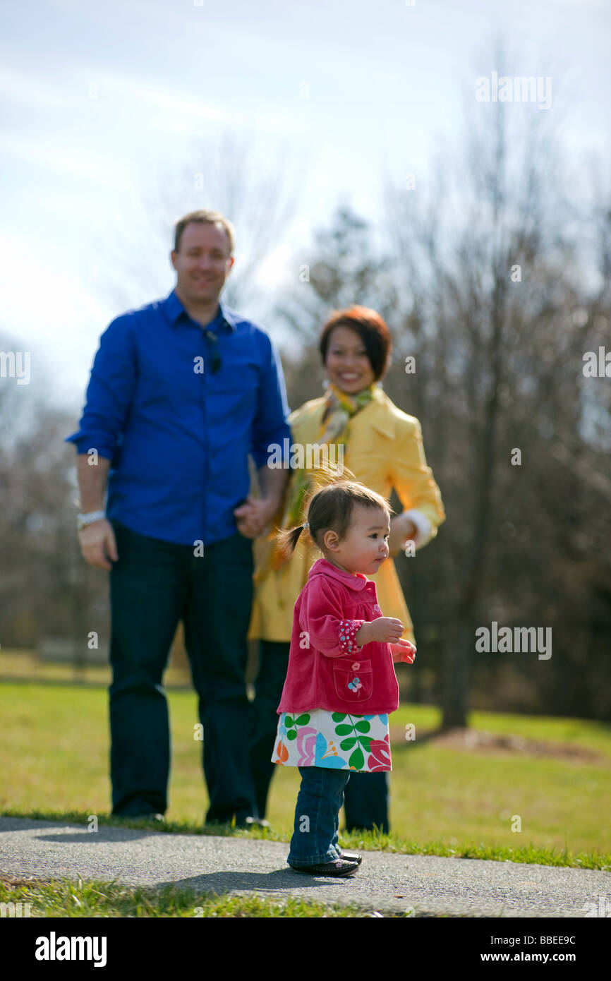 Familie im Park, Bethesda, Maryland, USA Stockfoto