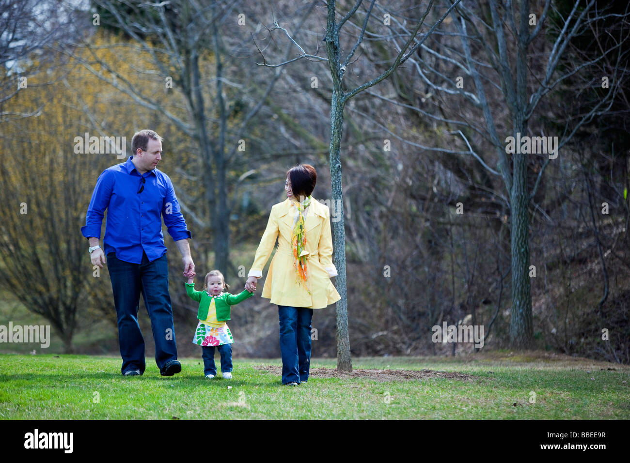 Familie im Park, Bethesda, Maryland, USA Stockfoto