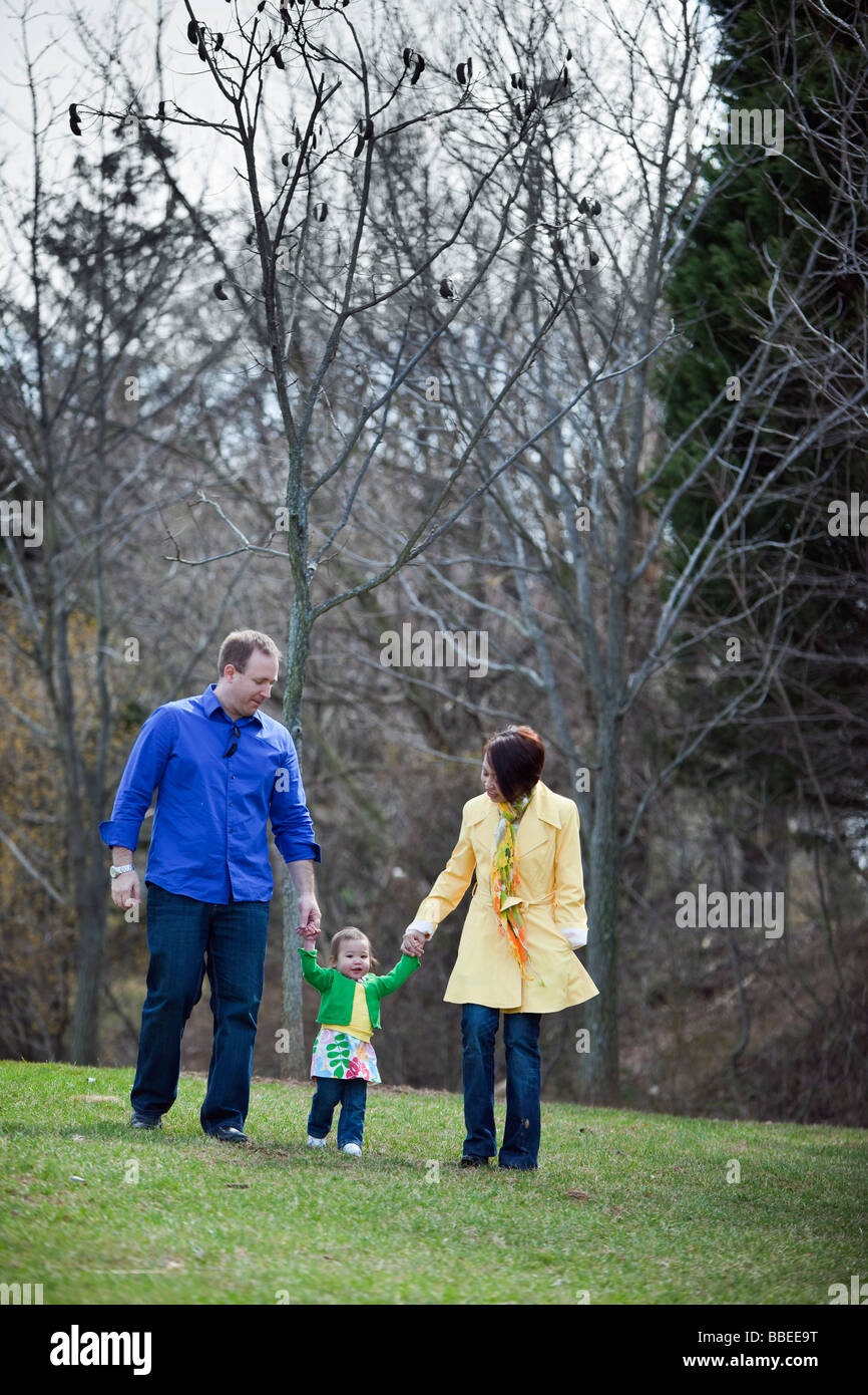 Familie im Park, Bethesda, Maryland, USA Stockfoto