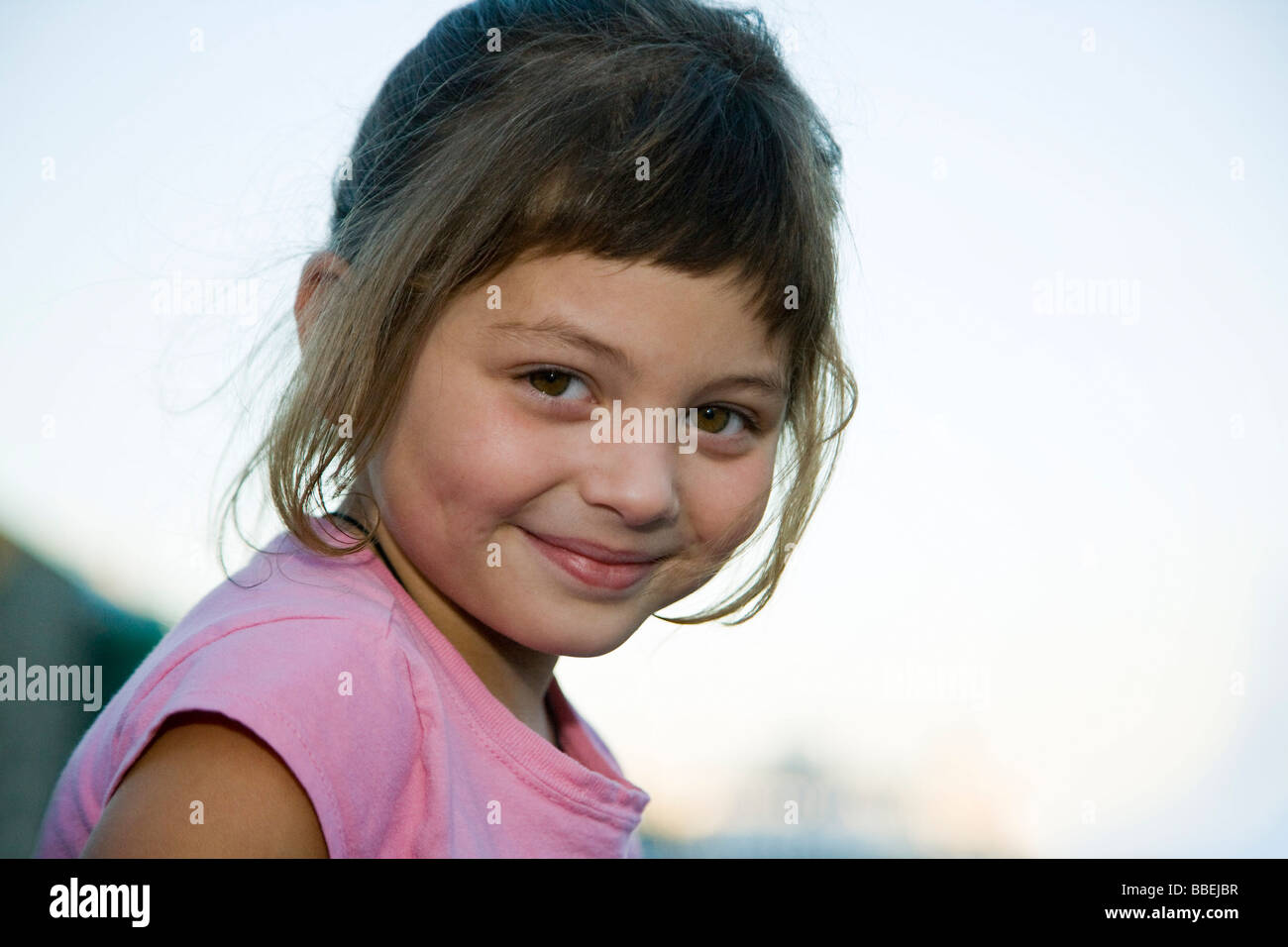 Porträt von Mädchen, Boston, Massachusetts, USA Stockfoto