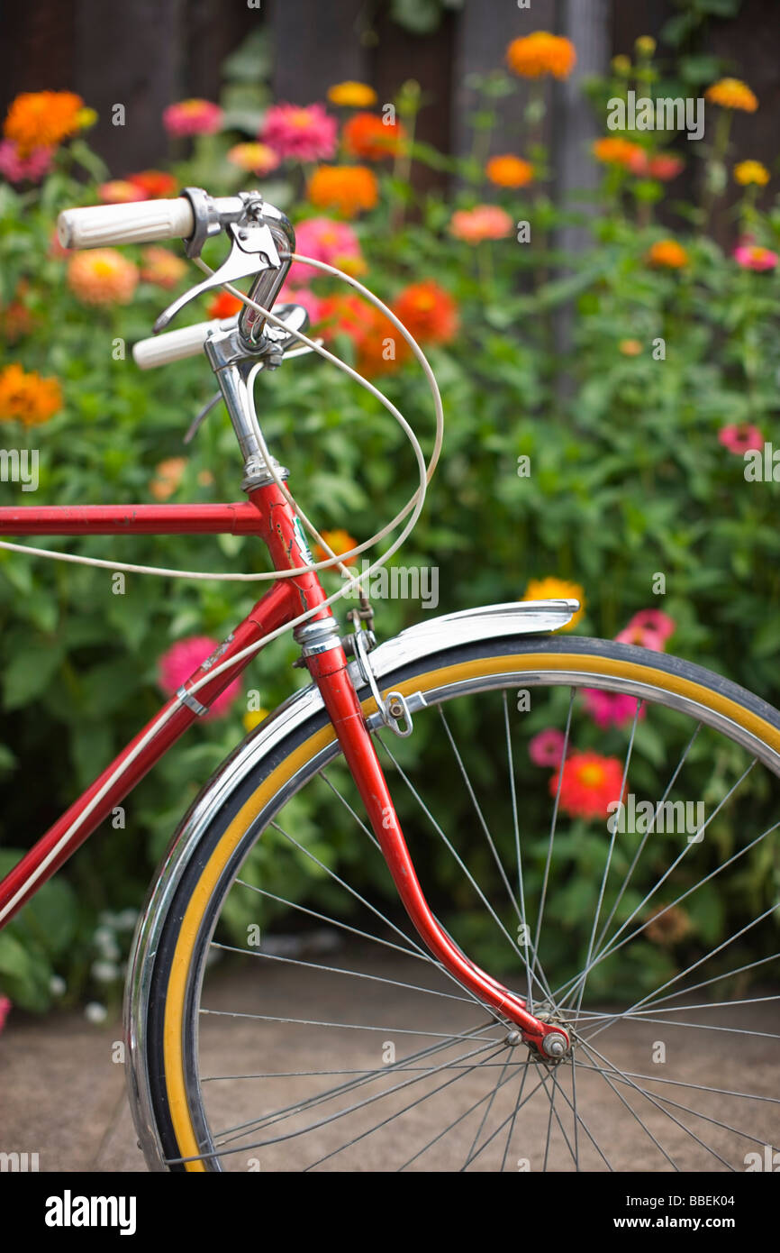 Rot Cruiser Fahrrad Stockfoto