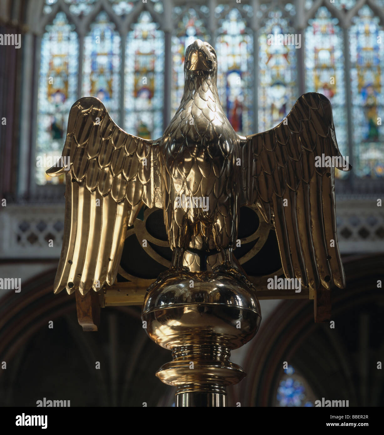 Exeter Kathedrale Rednerpult Eagle Stockfoto