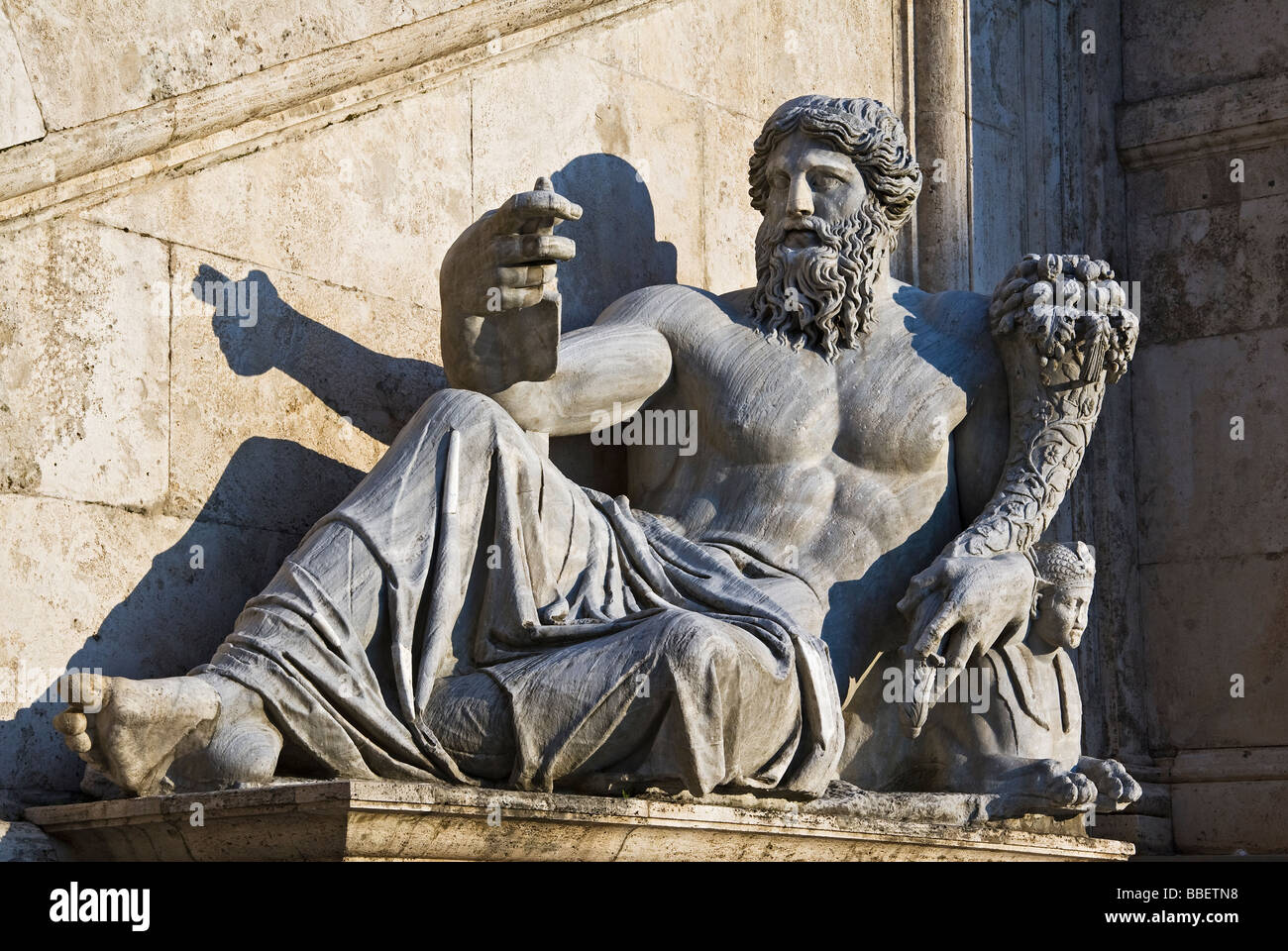 Statue des Nils auf der Piazza del Campidoglio in Rom Italien Stockfoto