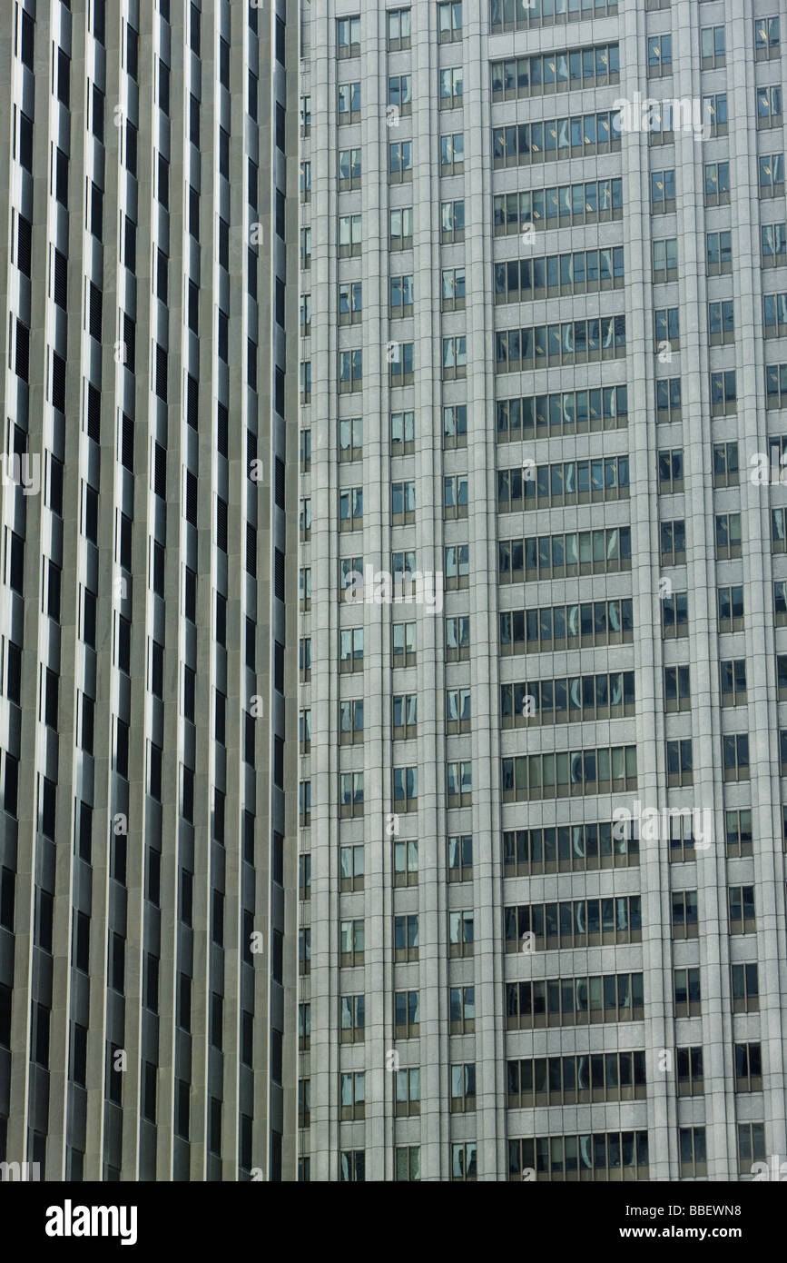 Büro-Hochhäuser, beschnitten, Ansicht Stockfoto