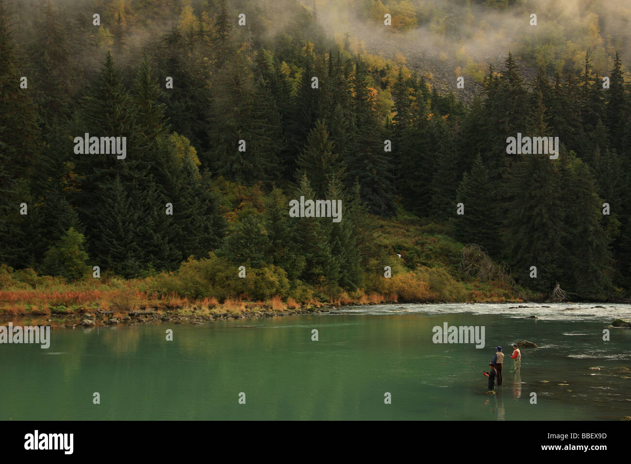 Fischer in der Chilkoot River, Haines, Alaska Stockfoto