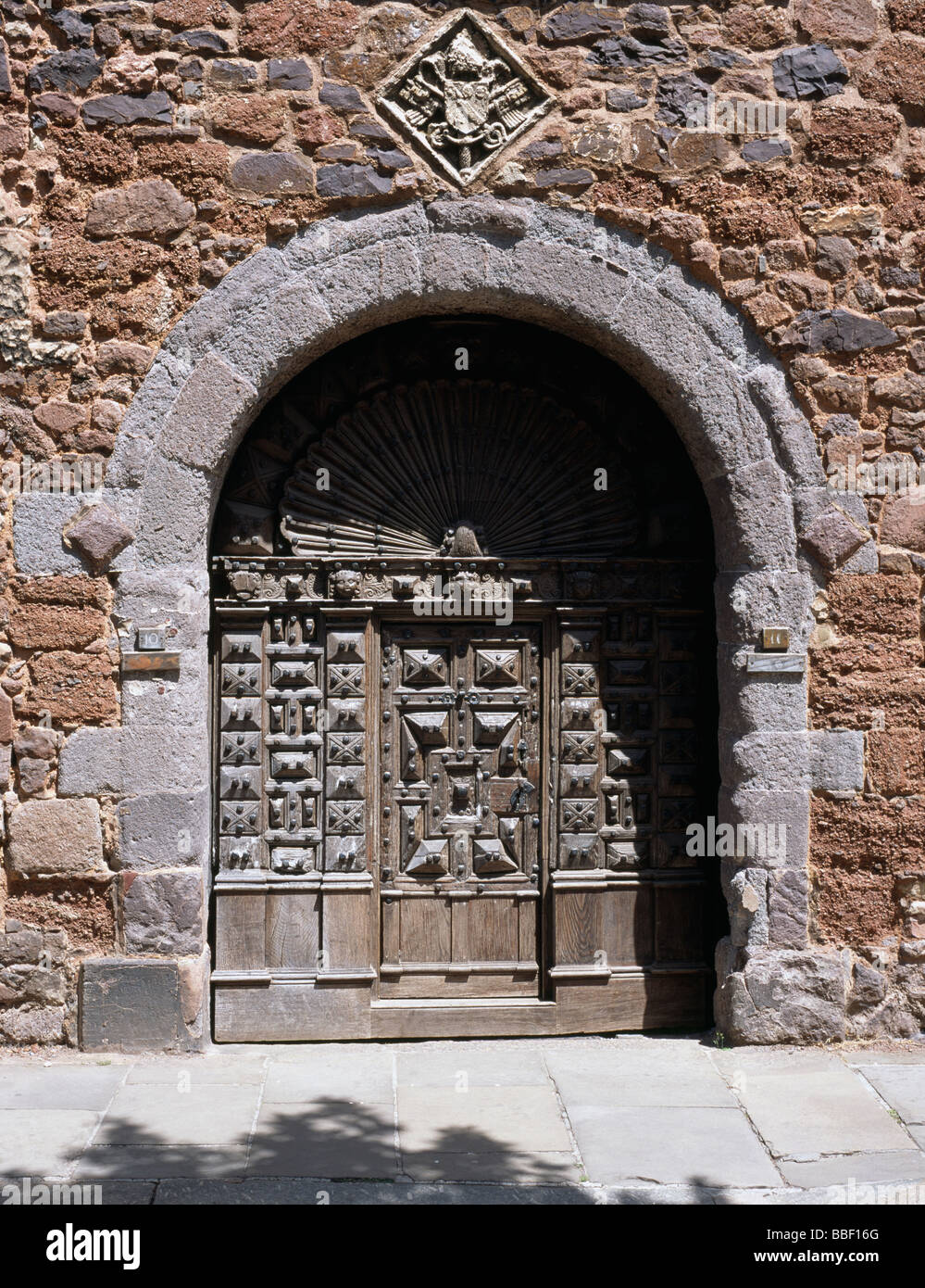 Exeter Kathedrale enge Tür Stockfoto