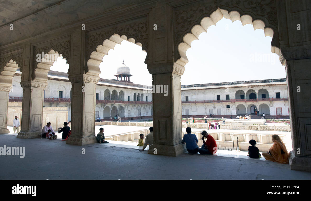 Inneren Teil des Palastes in Agra Fort Agra Uttar Pradesh, Indien Stockfoto