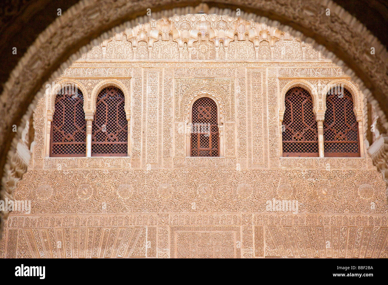 Patio del Cuarto Dorado in der Alhambra in Granada Spanien Stockfoto