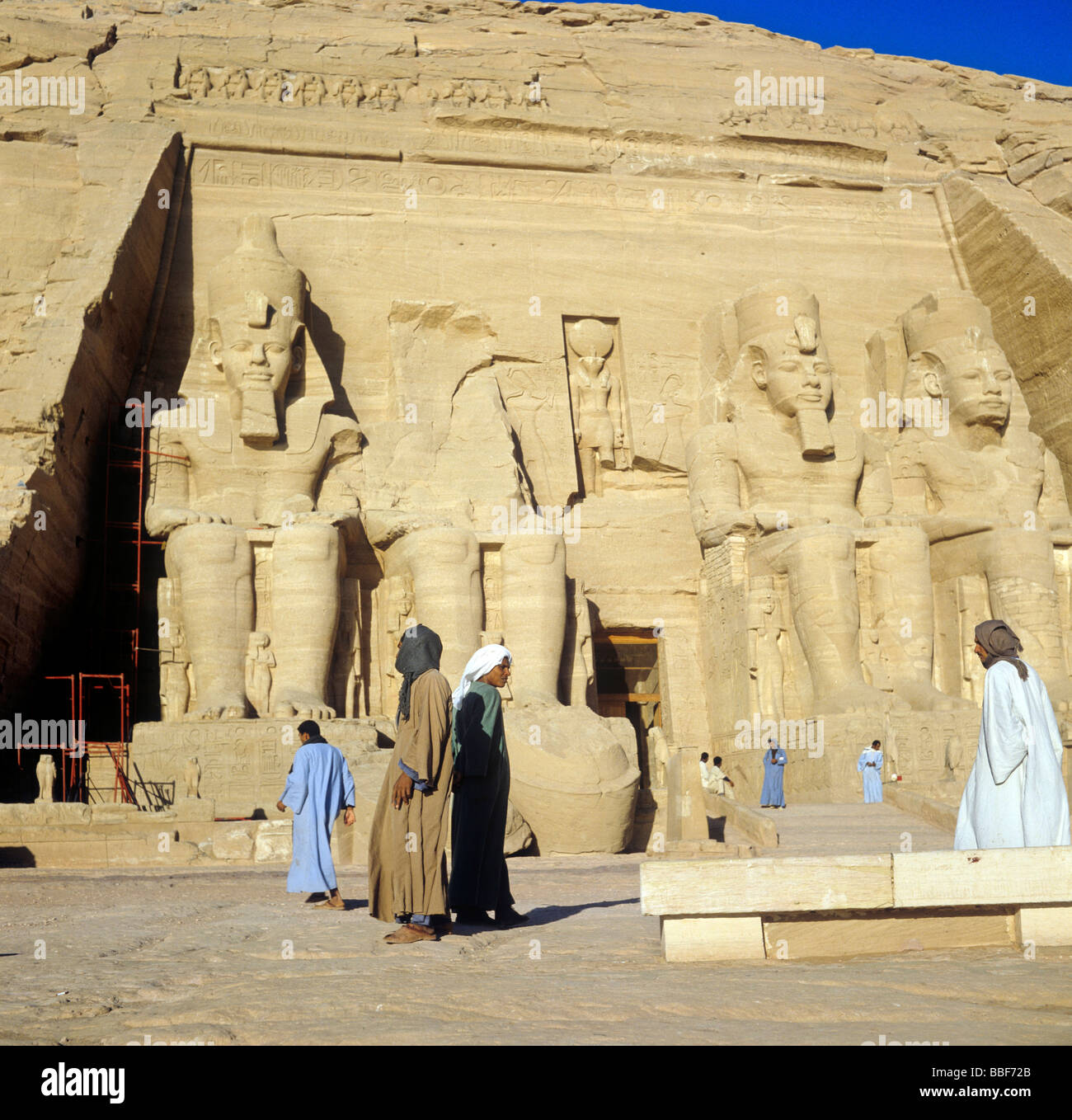 Statuen von Pharao Ramses II Tempel von Abu Simbel Ägypten Stockfoto