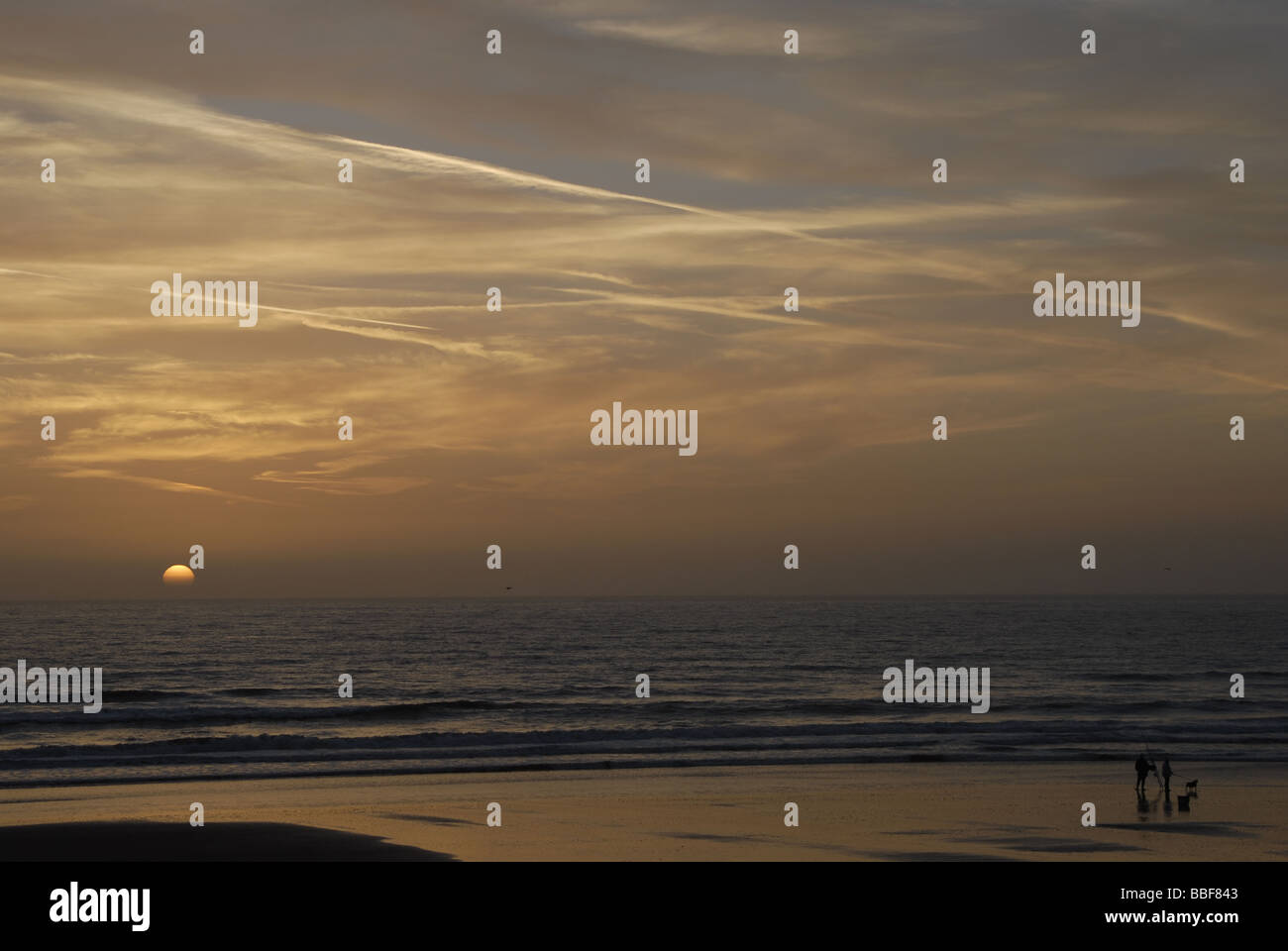 Fischer bei Sonnenuntergang Stockfoto