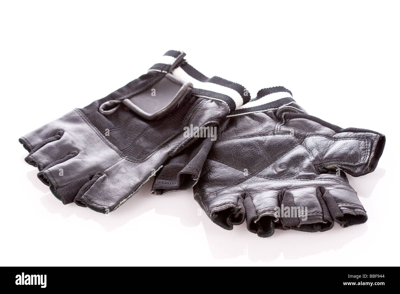 Motorrad schützende Handschuhe schwarz kurz Stockfoto