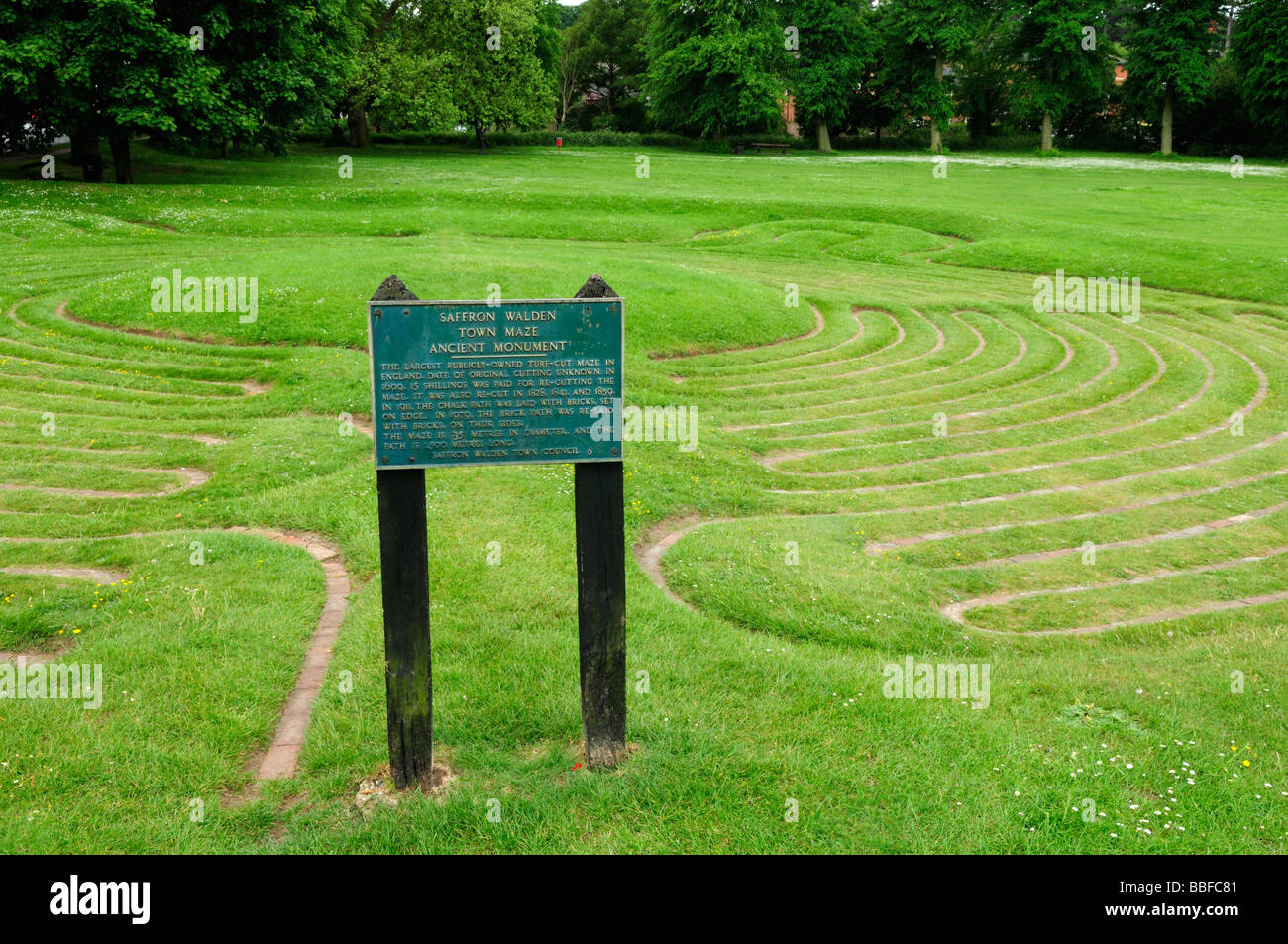 Die Stadt Labyrinth antike Denkmal in Saffron Walden Essex England UK Stockfoto