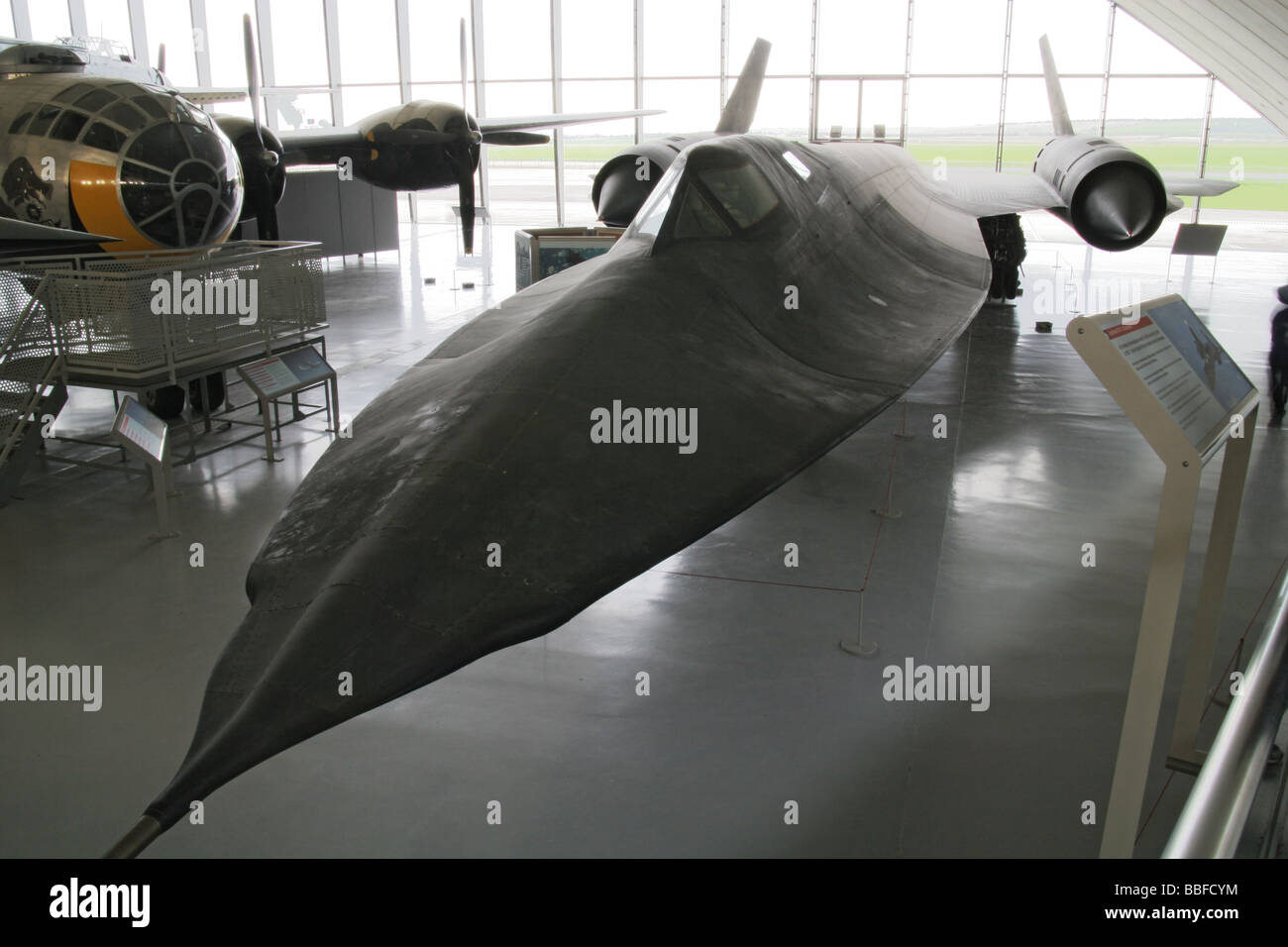 Lockheed SR-71 Blackbird strategische Aufklärung Langstreckenflugzeuge in der Lage, Mach 3 in einem museum Stockfoto