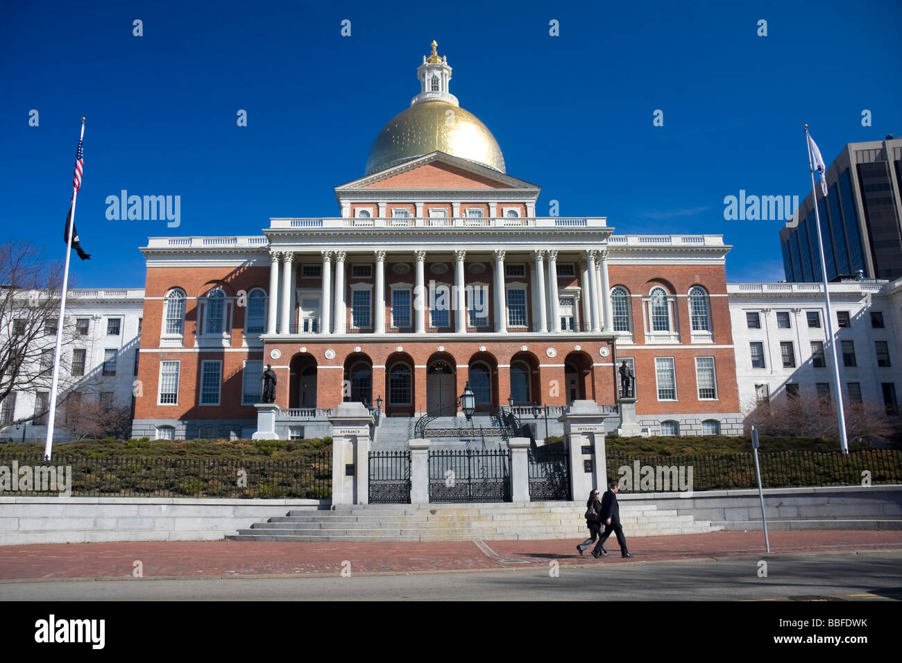 Massachusetts State House in Boston Stockfoto