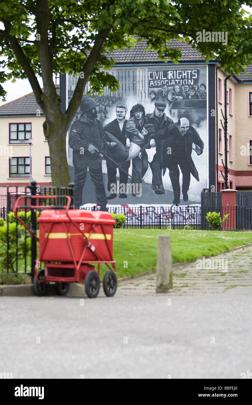 Bloody Sunday Wandbild Rossville Street Bogside Londonderry-Nordirland Stockfoto